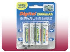 AA 4 Rechargeable Battery 2000mah nimh