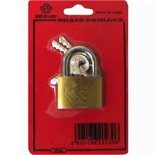 Brass Padlock Individually Carded 40mm