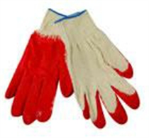 GLOVES WHITE KNIT RED 12pc
