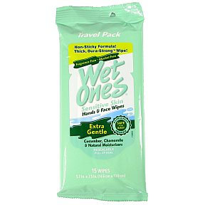 Wet Ones Sensitive Skin Wipes Travel Pack 15 ct