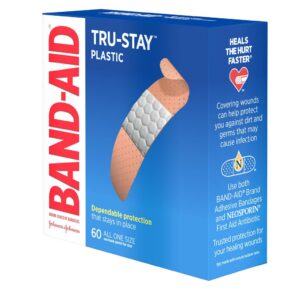 band aid band aid tru stay plastic aos 60ct