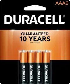 Duracell Coppertop Alkaline AAA 8 batteries