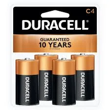 Duracell Coppertop Size C Alkaline BATTERY 4 Count