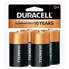 ''Duracell 1.5V Coppertop Alkaline D BATTERIES, 4 Pack''