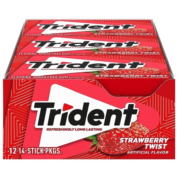Trident Strawberry Gum 14pcs, 12ct