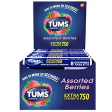 Tums Extra 750 Assorted Berries 8pcs, 12ct