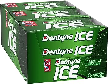 Dentyne Ice Spearmint Gum 16pcs, 9ct