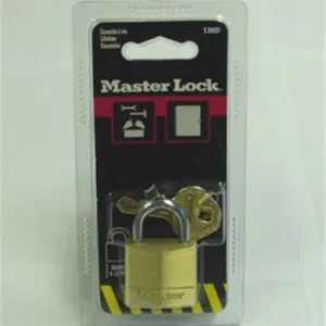 Master Lock Brass Padlock 130D Brass 30mm