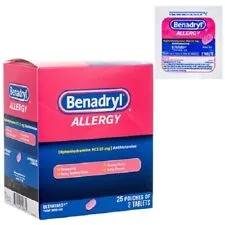 Benadryl Allergy Dispenser Box (25 Pouches of 2 Tablets)