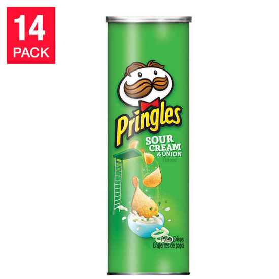 Pringles Potato Chips Sour Cream Onion 5.57 oz 14 count
