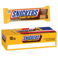 Snickers Crunchy Peanut Butter Squared Chocolate Candy Bars 1.78oz, 18ct