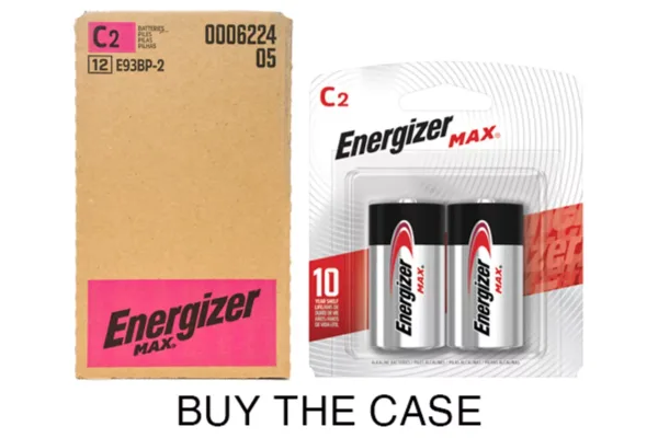 Energizer MAX C 2 Alkaline Batteries Master Case 12 Cards
