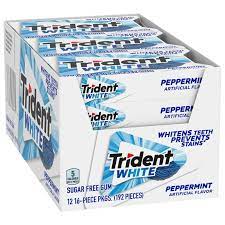 Trident White Peppermint Gum 16pcs, 9ct