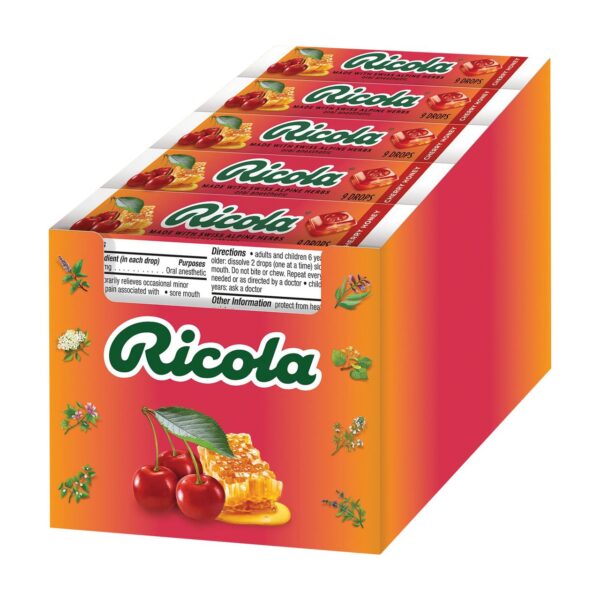 Ricola Cherry Honey Drops, 9 Drops, 20ct