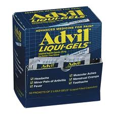 Advil Liquid Gel Ibuprofen Tablets Dispenser Box 50 2tab