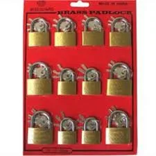 Brass Padlock 30 35 40mm Card of 12