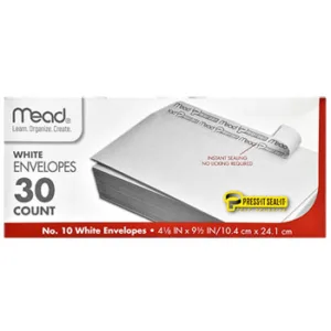 MEAD Mailing ENVELOPES PRESS IT 10 30ct