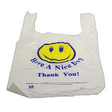 Plastic Grocery Bag White Smiley 20mic 400pc