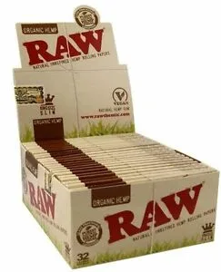 RAW ORGANIC King Size Slim Rolling Papers 50