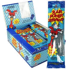 Sour Power Straws Blue Raspberry 24 ct
