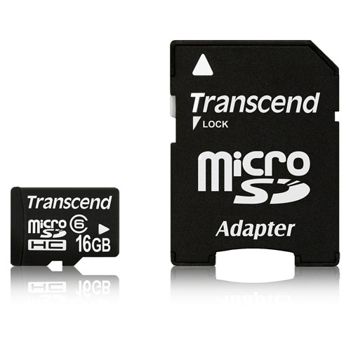 Transcend 16 GB microSDHC Flash Memory Card TS6GUSDHC6