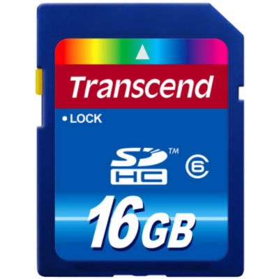 Transcend 16gb SDHC Class 6 Flash Memory Card