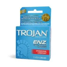 Trojan ENZ Blue Spermicidal Lubricant Condoms 3ct