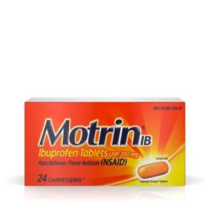 Motrin IB Ibuprofen 200mg Tablets for Pain & Fever Relief, 24ct