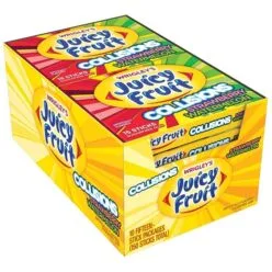 WRIGLEY'S JUICY FRUIT Collisions Strawberry Watermelon Gum 15pcs, 10ct