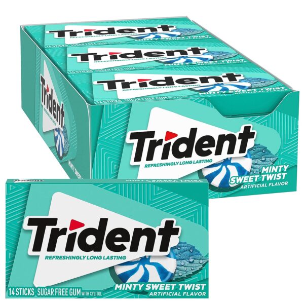 Trident Minty Sweet Twist Gum 14pcs, 12ct