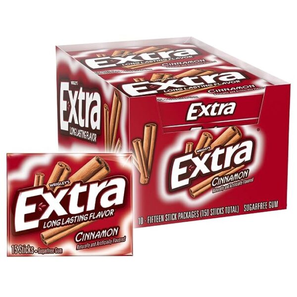 Extra Cinnamon Gum 15pcs, 10ct