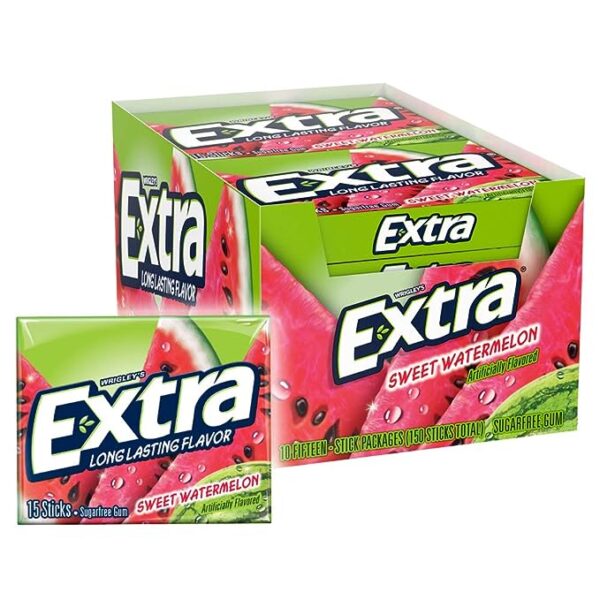 Extra Sweet Watermelon Gum 15pcs, 10ct