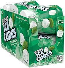ICE BREAKERS ICE CUBES Spearmint Gum 40pcs, 4ct