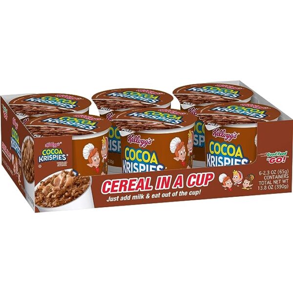 Kellogg’s Cocoa Krispies Cereal Cups 2.3oz, 6ct