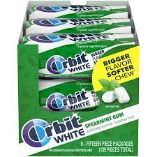 Orbit White Spearmint Gum 15pcs, 9ct