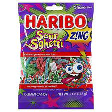 Haribo Z!NG Sour S'ghetti 5oz, 12ct