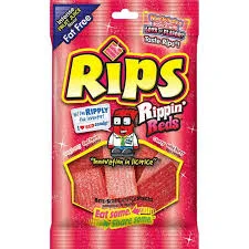 Rips Bite Size Rippin Reds Licorice Candy Pieces 4oz, 12ct
