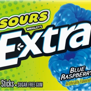 Extra sour blue rasberry Gum 15pcs, 10ct