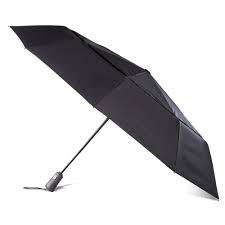 Totes Auto Open Close Windproof Ultimate Compact Umbrella with UV and Water Repellent Protection